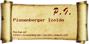 Pissenberger Izolda névjegykártya